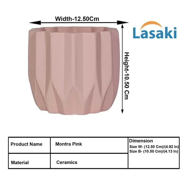 Montra_Pink_Ceramic_Pots_For_Indoor_Plants,_Planters,Gamla,Outdoor,Balcony,Home,Round,Garden,_Office_Decor,Succulent(H_-_10.5_X_D_-_12.5_Cm)