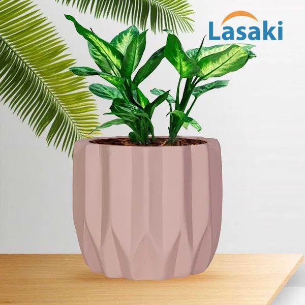 Montra_Pink_Ceramic_Pots_For_Indoor_Plants,_Planters,Gamla,Outdoor,Balcony,Home,Round,Garden,_Office_Decor,Succulent(H_-_10.5_X_D_-_12.5_Cm)