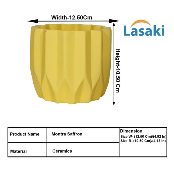 Montra_Saffron_Ceramic_Pots_For_Indoor_Plants,_Planters,Gamla,Outdoor,Balcony,Home,Round,Garden,_Office_Decor,Succulent(H_-_10.5_X_D_-_12.5_Cm)