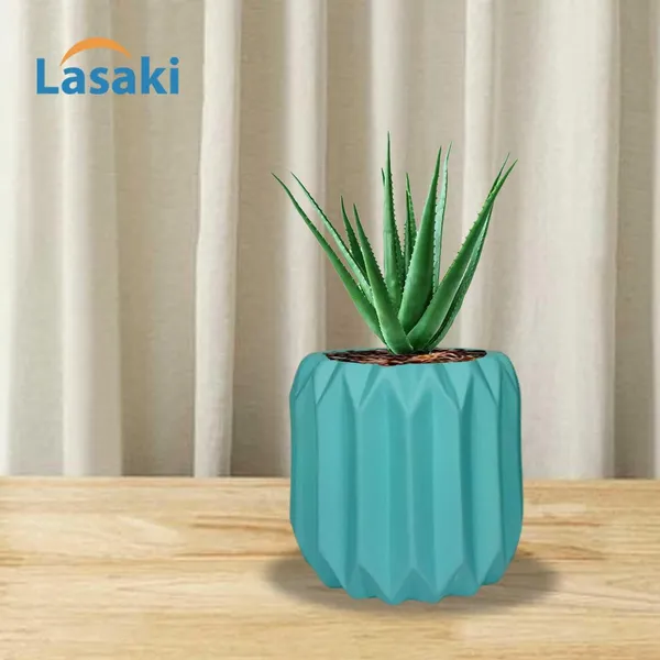Kavira_Aqua_Ceramic_Pots_For_Indoor_Plants,_Planters,Gamla,Outdoor,Balcony,Home,Round,Garden,_Office_Decor,Succulent(H_-_11_X_D_-_12_Cm)