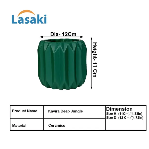Kavira_Deep_Jungle_Ceramic_Pots_For_Indoor_Plants,_Planters,Gamla,Outdoor,Balcony,Home,Round,Garden,_Office_Decor,Succulent(H_-_11_X_D_-_12_Cm)