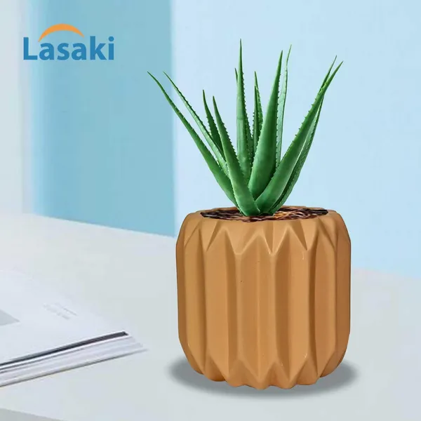 Kavira_Ginger_Ceramic_Pots_For_Indoor_Plants,_Planters,Gamla,Outdoor,Balcony,Home,Round,Garden,_Office_Decor,Succulent(H_-_11_X_D_-_12_Cm)
