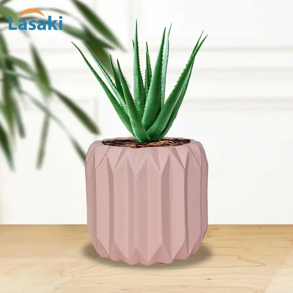 Kavira_Pink_Ceramic_Pots_For_Indoor_Plants,_Planters,Gamla,Outdoor,Balcony,Home,Round,Garden,_Office_Decor,Succulent(H_-_11_X_D_-_12_Cm)