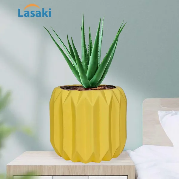 Kavira_Saffron_Ceramic_Pots_For_Indoor_Plants,_Planters,Gamla,Outdoor,Balcony,Home,Round,Garden,_Office_Decor,Succulent(H_-_11_X_D_-_12_Cm)
