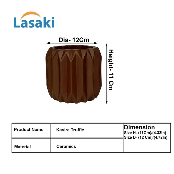 Kavira_Truffle_Ceramic_Pots_For_Indoor_Plants,_Planters,Gamla,Outdoor,Balcony,Home,Round,Garden,_Office_Decor,Succulent(H_-_11_X_D_-_12_Cm)