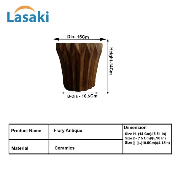 Flory_Antique_Ceramic_Pots_For_Indoor_Plants,_Planters,Gamla,Outdoor,Balcony,Home,Round,Garden,_Office_Decor,Succulent(H_-_14_X_D_-_15_Cm)