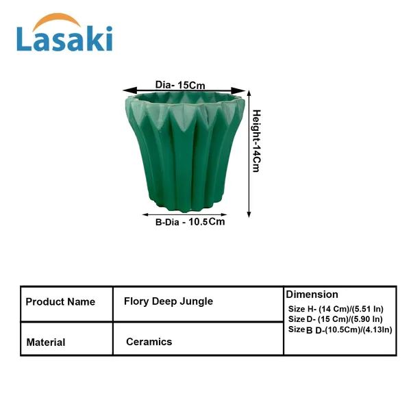 Flory_Deep_Jungle_Ceramic_Pots_For_Indoor_Plants,_Planters,Gamla,Outdoor,Balcony,Home,Round,Garden,_Office_Decor,Succulent(H_-_14_X_D_-_15_Cm)