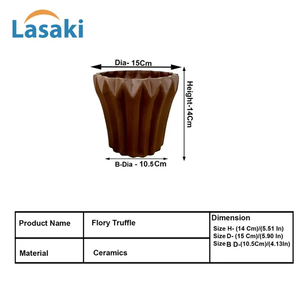 Flory_Truffle_Ceramic_Pots_For_Indoor_Plants,_Planters,Gamla,Outdoor,Balcony,Home,Round,Garden,_Office_Decor,Succulent(H_-_14_X_D_-_15_Cm)