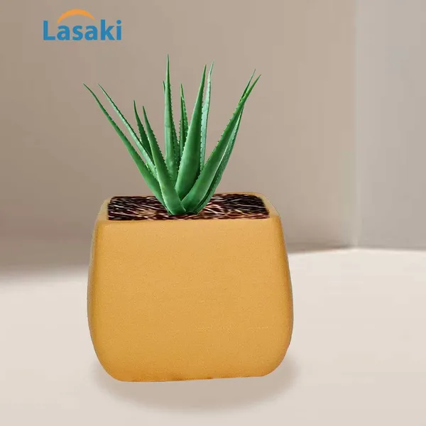 Nebi_Ginger_Ceramic_Pots_For_Indoor_Plants,_Planters,Gamla,Outdoor,Balcony,Home,Round,Garden,_Office_Decor,Succulent(L_-_9.5_X_W_-_9.5_X_H_-_8_Cm)