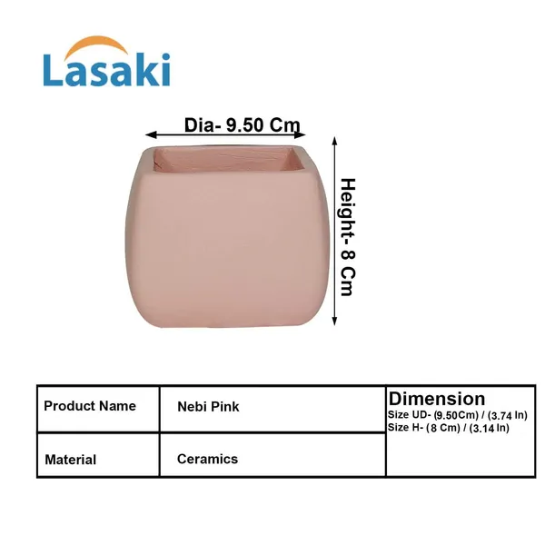Nebi_Pink_Ceramic_Pots_For_Indoor_Plants,_Planters,Gamla,Outdoor,Balcony,Home,Round,Garden,_Office_Decor,Succulent(L_-_9.5_X_W_-_9.5_X_H_-_8_Cm)