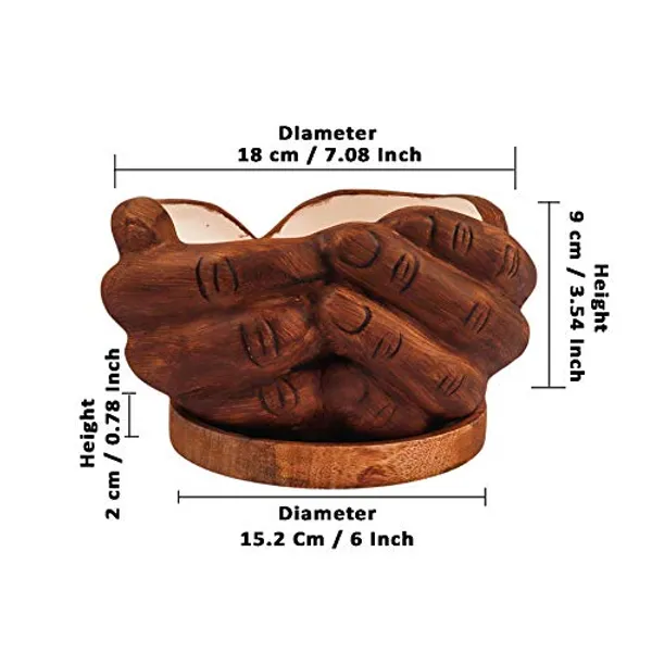 Hand_Ceramic_With_Wooden_Plate/Tray_For_Indoor_And_Outdoor_Home_Décor_Ceramic_Flower_Plants_For_Balcony,Home,Garden,Office,Succulent_Pot(Antique,Plate:Wooden)_Wp6.5