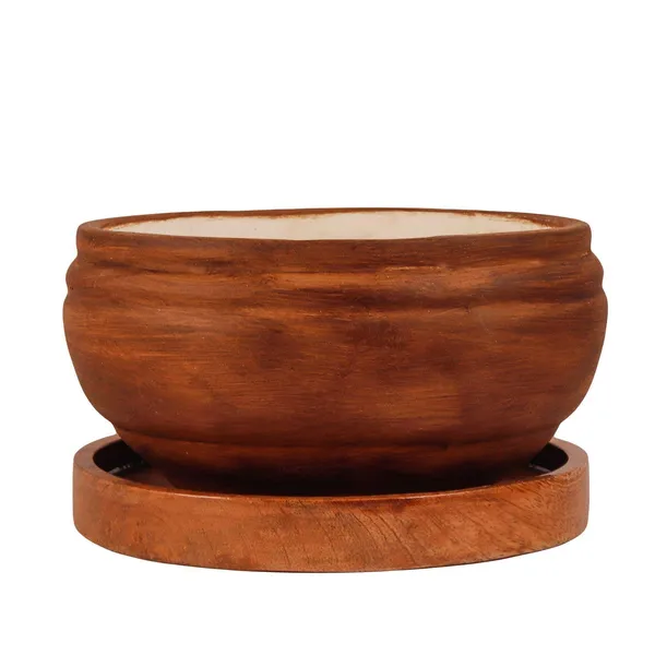 Bowl_Ceramic_Succulent_Cactus_Planter_Pots_With_Wooden_Plate_For_Home,_Living_Room,Indoor,Outdoor_Gifts_For_Diwali_Decoration_Pot_Container(Antique,Plate_Beach_Wp5)Set_Of_4