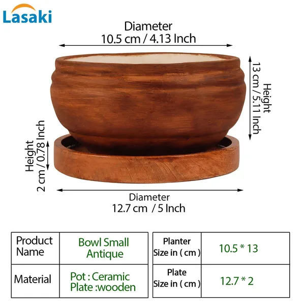 Bowl_Ceramic_Succulent_Cactus_Planter_Pots_With_Wooden_Plate_For_Home,_Living_Room,Indoor,Outdoor_Gifts_For_Diwali_Decoration_Pot_Container(Antique,Plate_Beach_Wp5)Set_Of_4