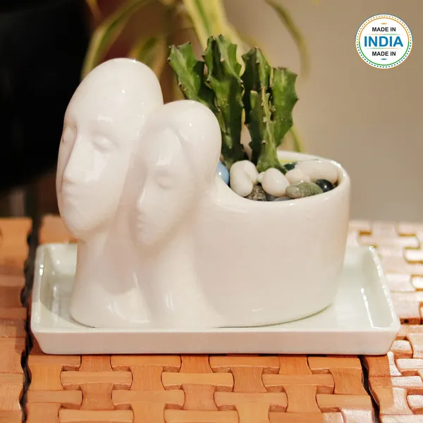 Couple_Ceramic_Pot_With_White_Plate_For_Indoor_Plants_|_Planters,_Flower_Pots,_Gamla,_Succulent_Pot_For_Outdoor_(Color:_White,_Plate_:_White)_Rec003