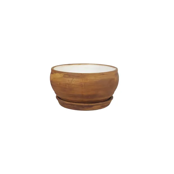 Bowl_Small_Antique_With_Plate_Antique_R4_Ceramic_Pots_For_Indoor_Plants,Planters,Flower,Gamla,Outdoor,Home,Garden,Decor,Succulent(Bowl-H-8Cmxd-15Cm,Plate-H-2Xd-13Cm)