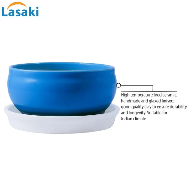 Bowl_With_Tray_Plate_Ceramic_Pots_For_Indoor_Plants,Planters,Flower_Pots,Gamla_For_Indoor,Outdoor,Balcony,Home,Garden,Office_Decor,Succulent_Pot(D:13_Cm,_H:7_Cm)_Cir001