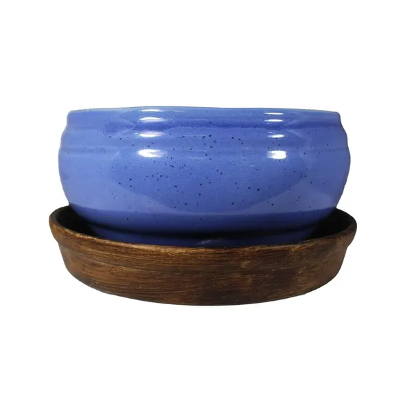 Bowl_With_Tray_Plate_Ceramic_Pots_For_Indoor_Plants,Planters,Flower_Pots,Gamla,Outdoor,Balcony,Home,Garden,Office_Decor,Succulent_Pot_(D:13_Cm,_H:7_Cm)_Cir001