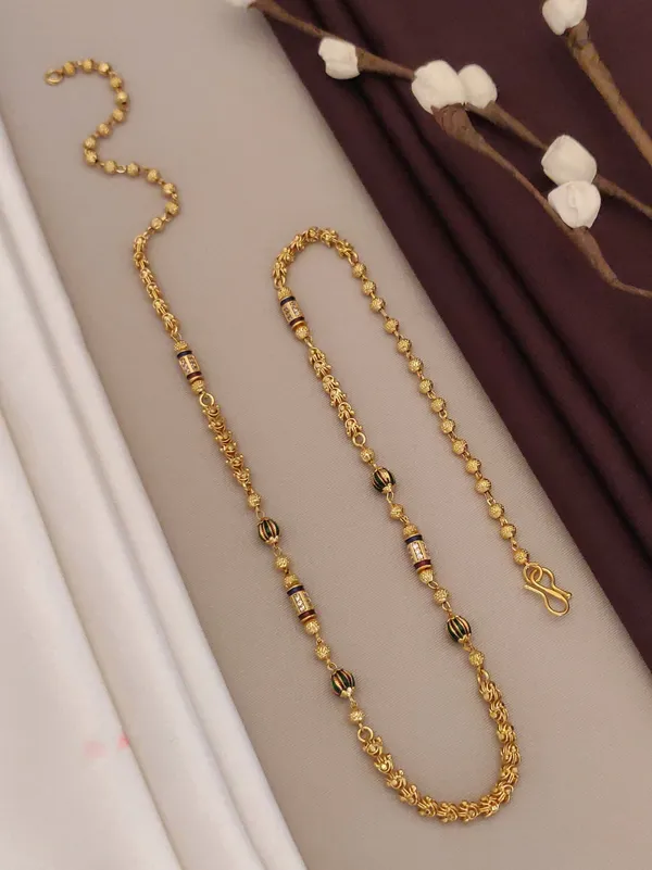 Gold_Finish_Brass_Chains_&_Mala_For_Women