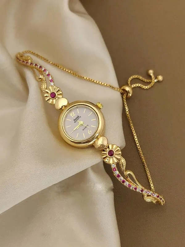 Gold_Plated_White_Dial_Bracelets_With_Primium_Quality