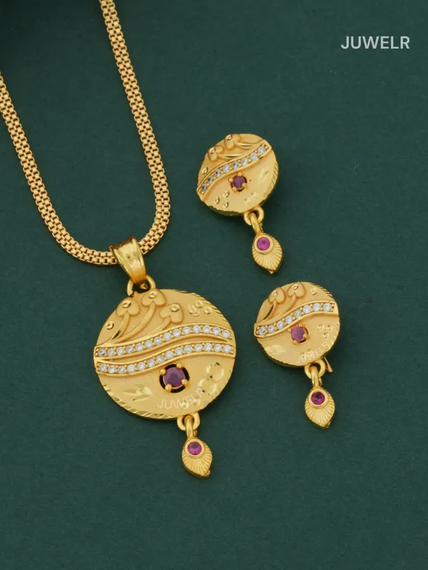 Latest_Gold_Pendant_Set_Designs_for_Female_|_Designer_Gold-Plated_Pendant_&_Earrings_(1_Set)