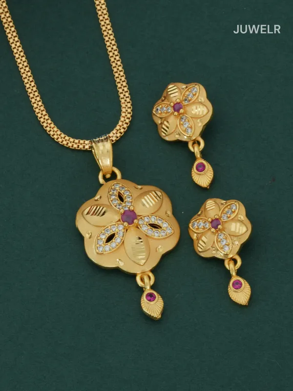 Latest_Pendant_Set_Design_|_Rare_Flower_Pendant_&_Earrings_(1_Set)