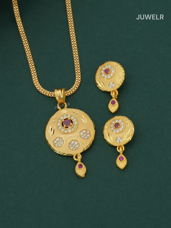 Latest_Pendant_Set_Design_for_Ladies_|_3-AD_Round_Pendant_&_Earrings_(1_Set)