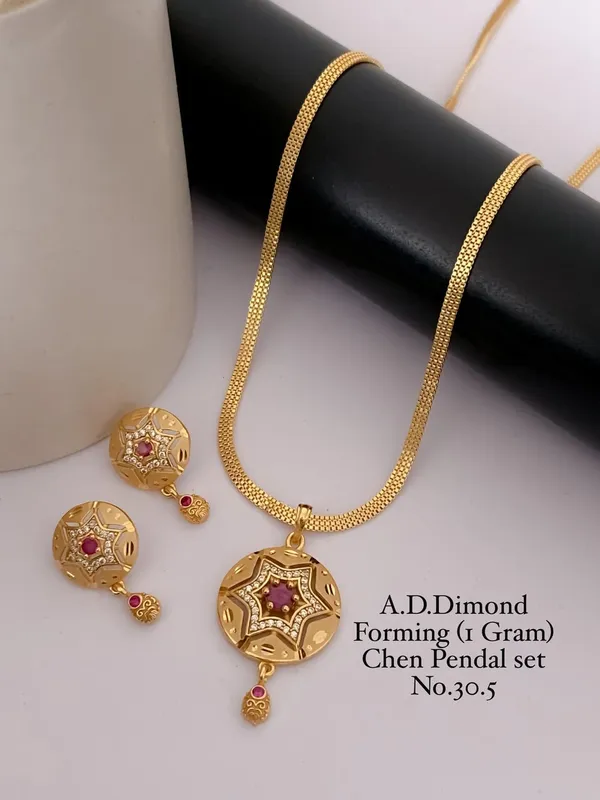 Micro_Gold_Plated_Premium_Women_Pendant_Set_with_Earrings_|_Elegant_&_Trendy_Jewellery_Set