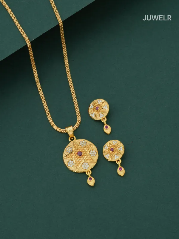 Pendant_Set_with_Earrings_for_Women_|_Star_Design_Gold-Plated_(1_Set)