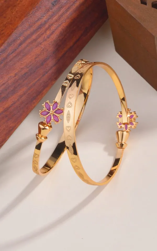Set_of_2_Ruby_Flower_Bracelets_With_American_Diamond_For_Women