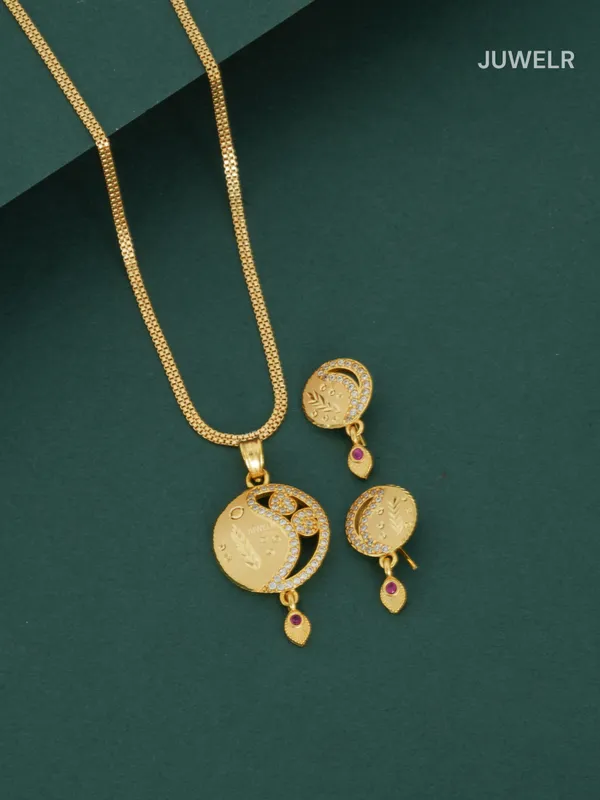 Women_Pendant_Set_Artificial_|_Round_Unique_Design_Pendant_&_Earrings_(1_Set)