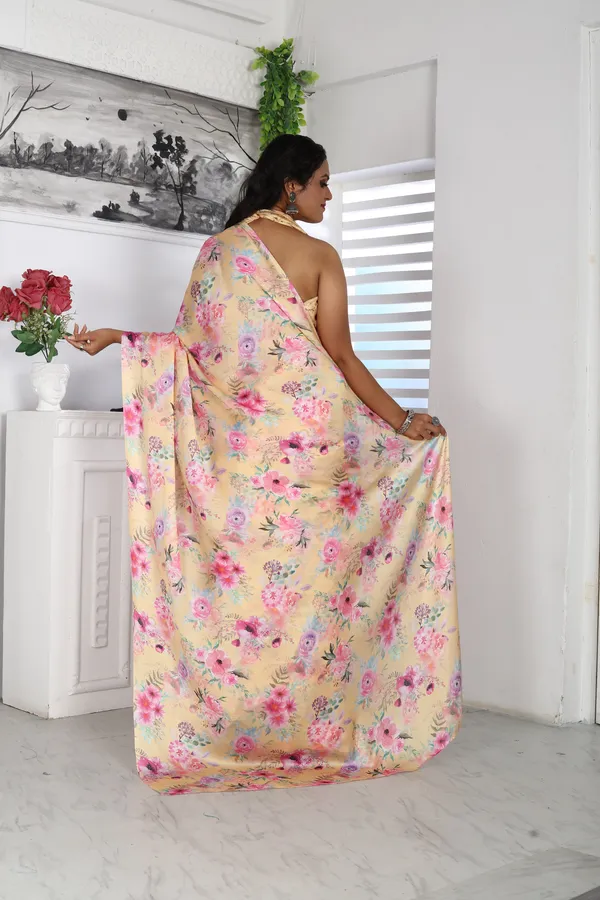 Yellow_Satin_Georgette_Floral_Printed_Saree_With_Unstitched_Blouse_Piece