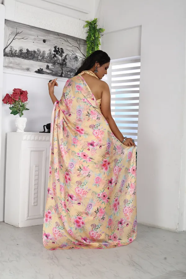 Yellow_Satin_Georgette_Floral_Printed_Saree_With_Unstitched_Blouse_Piece