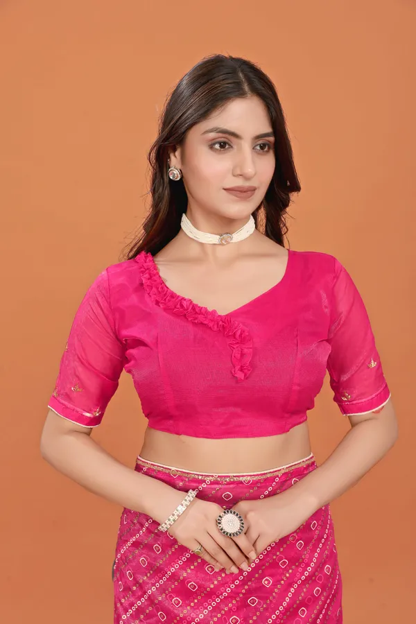 Pink_Crinkle_Chiffon_Bandhej_Printed_Saree_With_Unstitched_Blouse_Piece