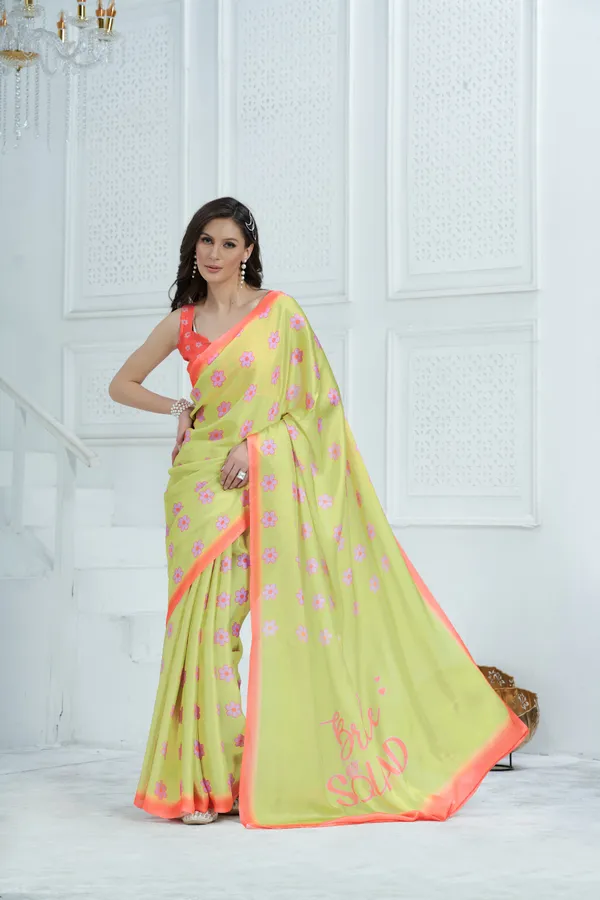 Yellow_Satin_Georgette_Printed_Saree_With_Unstitched_Blouse_Piece
