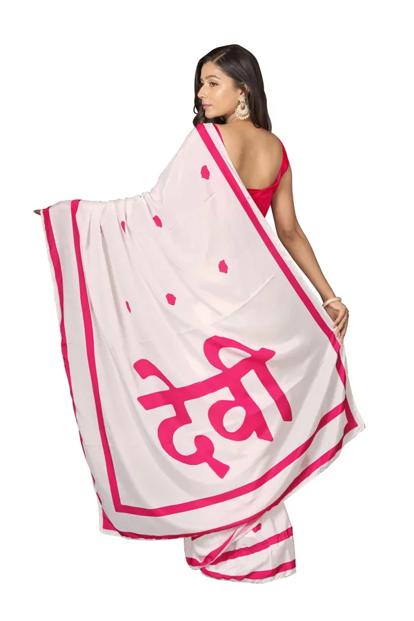 White_&_Pink_Poly_crepe_Devi_Printed_Saree_With_Unstitched_Blouse_Piece
