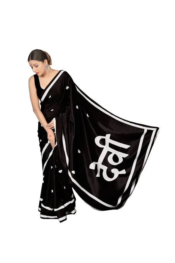 Black_&_White_Poly_crepe_Devi_Printed_Saree_With_Unstitched_Blouse_Piece