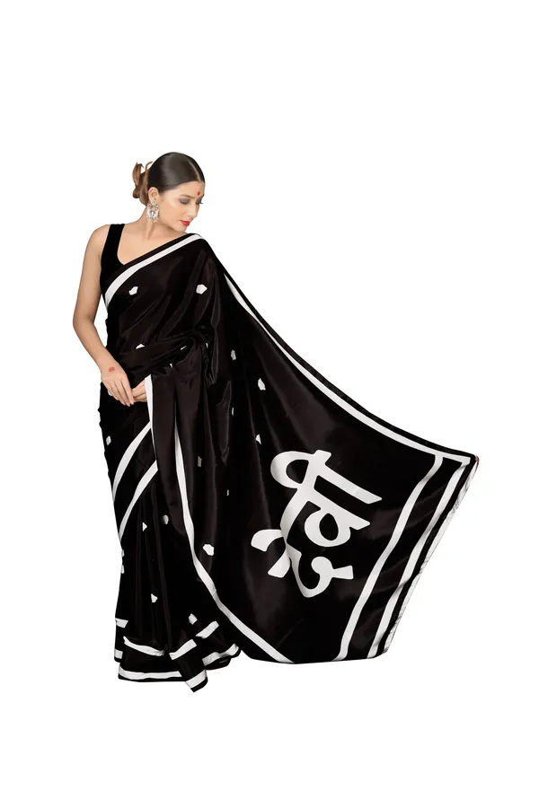 Black_&_White_Poly_crepe_Devi_Printed_Saree_With_Unstitched_Blouse_Piece