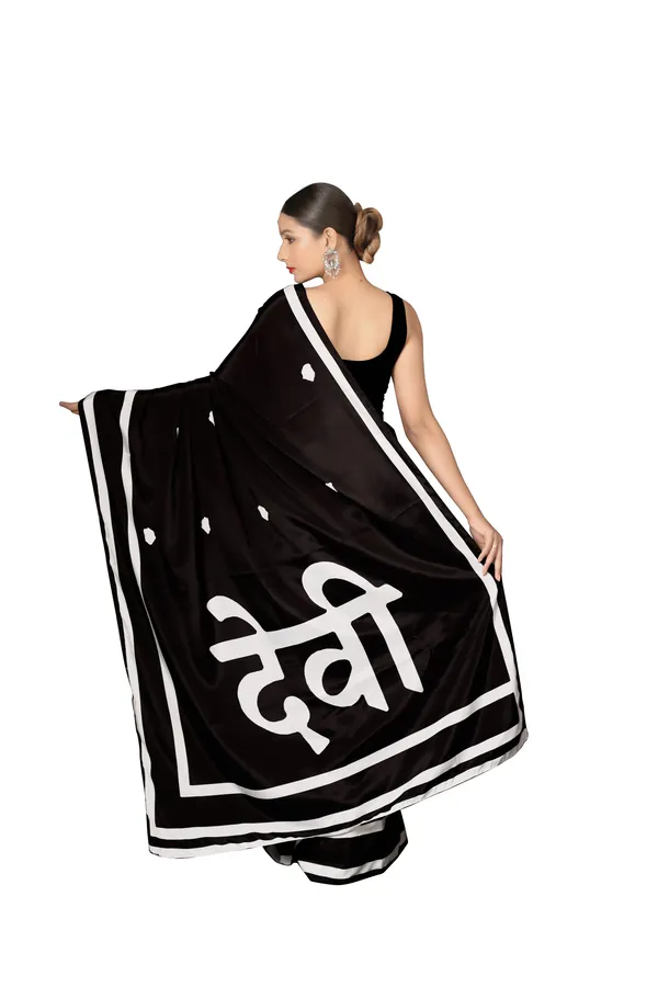 Black_&_White_Poly_crepe_Devi_Printed_Saree_With_Unstitched_Blouse_Piece