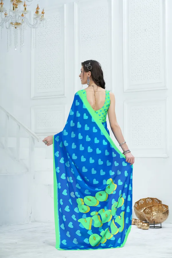 Blue_Satin_Georgette_Good_Vibes_Printed_Saree_With_Unstitched_Blouse_Piece