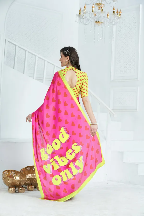 Pink_Poly_crepe_Good_Vibes_Printed_Saree_With_Unstitched_Blouse_Piece