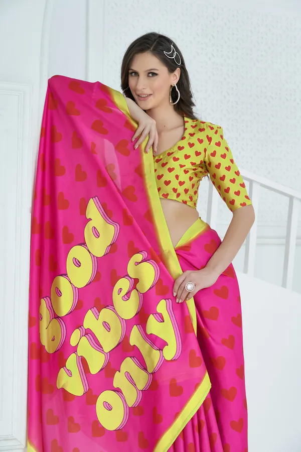 Pink_Poly_crepe_Good_Vibes_Printed_Saree_With_Unstitched_Blouse_Piece