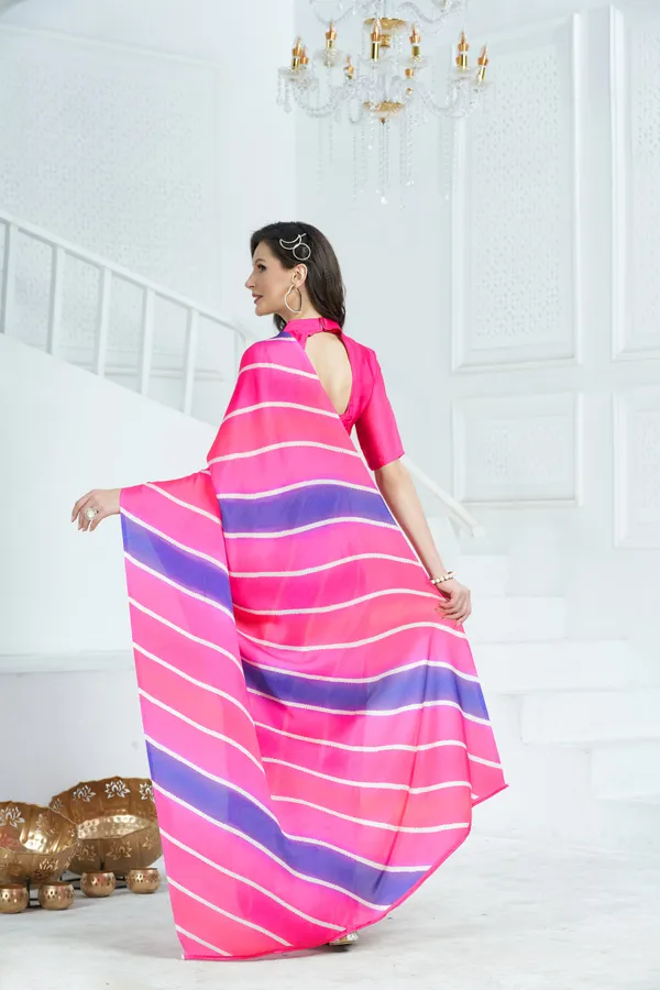 Pink_Satin_Georgette_Lehriya_Printed_Saree_With_Unstitched_Blouse_Piece