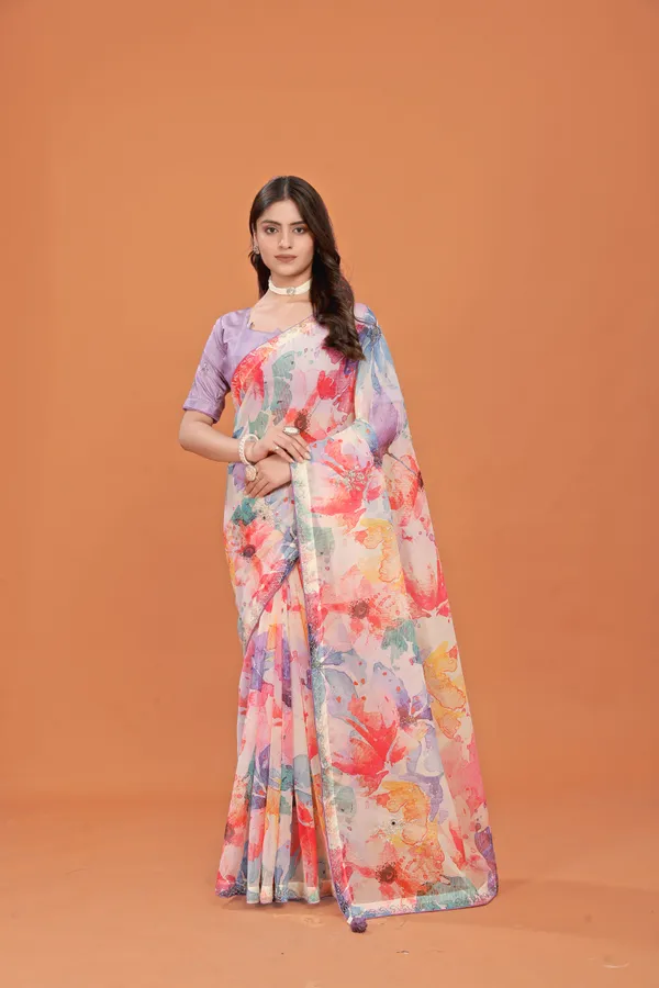 Multicolor_Crinkle_Chiffon_Floral_Printed_Saree_With_Unstitched_Blouse_Piece