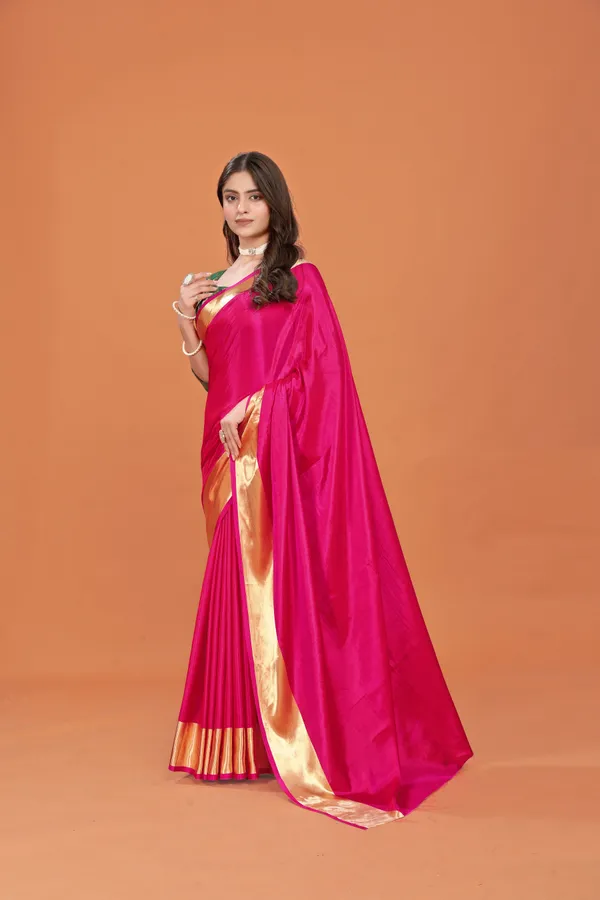 Pink_Chanderi_Silk_Plain_Saree_With_Unstitched_Blouse_Piece