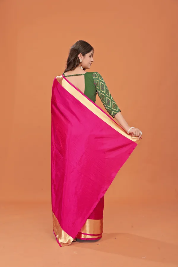 Pink_Chanderi_Silk_Plain_Saree_With_Unstitched_Blouse_Piece
