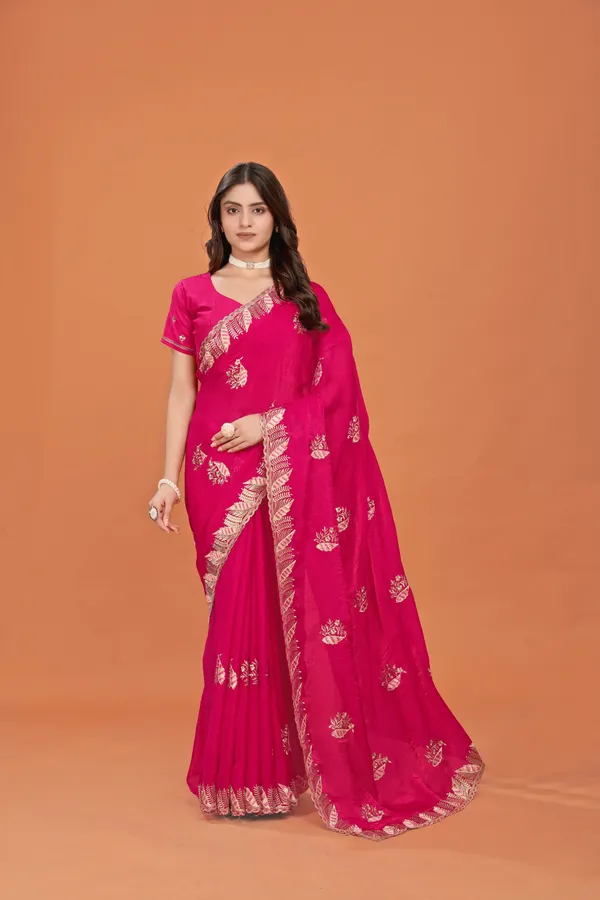 Rani_Pink_Shimmer_Georgette_Embroidered_Saree_With_Unstitched_Blouse_Piece