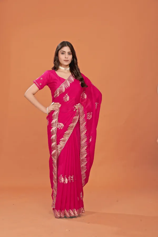 Rani_Pink_Shimmer_Georgette_Embroidered_Saree_With_Unstitched_Blouse_Piece