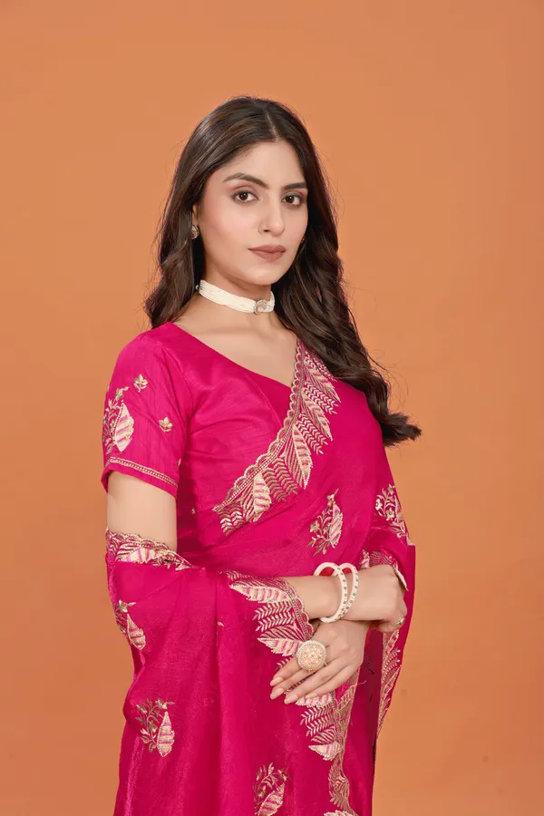 Rani_Pink_Shimmer_Georgette_Embroidered_Saree_With_Unstitched_Blouse_Piece