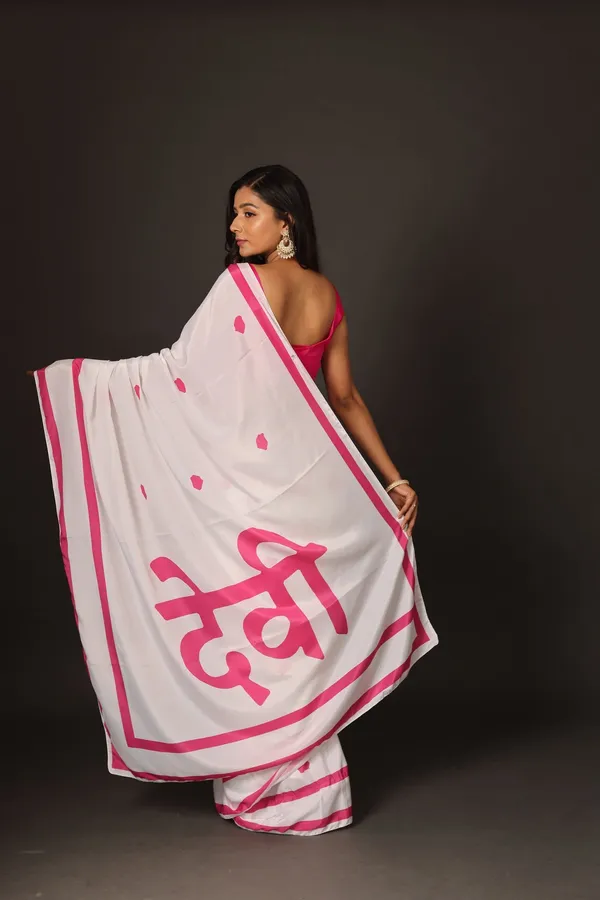 White_And_Pink_Poly_Crepe_Devi_Printed_Saree_With_Unstitched_Blouse_Piece