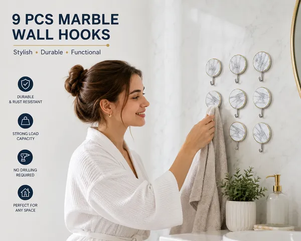 9_Pcs_Self_Adhesive_Wall_Hooks_for_Home_&_Bathroom,_Marble_Design_Heavy_Duty_Sticky_Hooks,_Waterproof_No_Drill_Wall_Hangers,_Strong_Adhesive_Key_Holder,_Towel_Hook,_Kitchen_&_Bedroom_Organizer_(Up_to_2_Kg_Capacity)